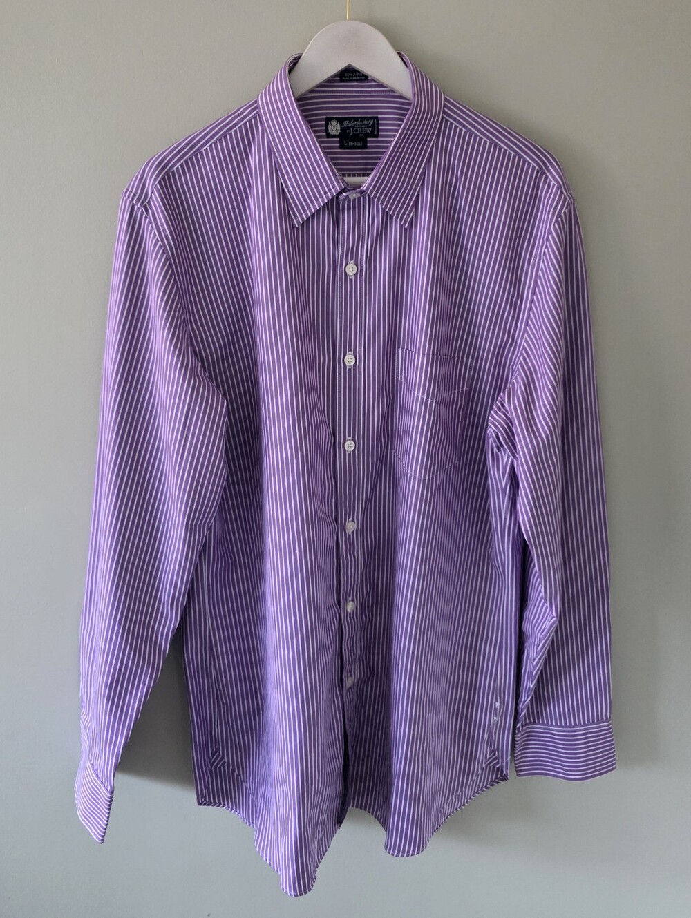 NWOT Haberdashery Shirtings by J.Crew Bengal Stripe Dress Shirt Size L Vintage